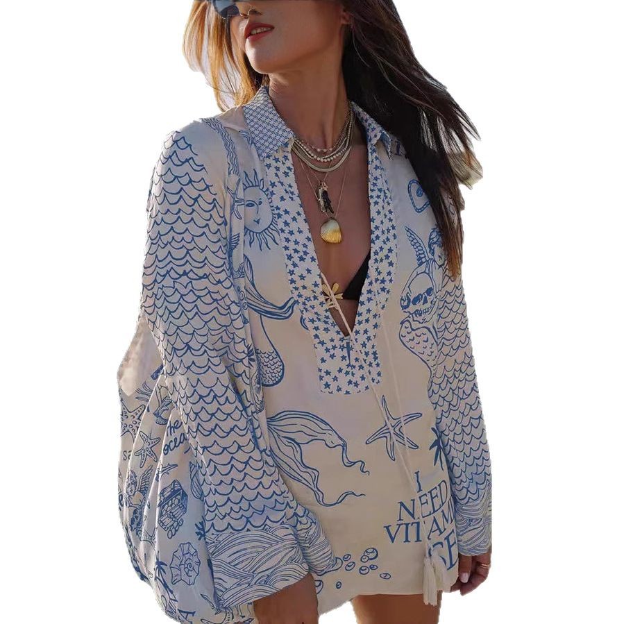 Women's Floral Print Shirt and Shorts Set Loose Casual Vacation Two-Piece