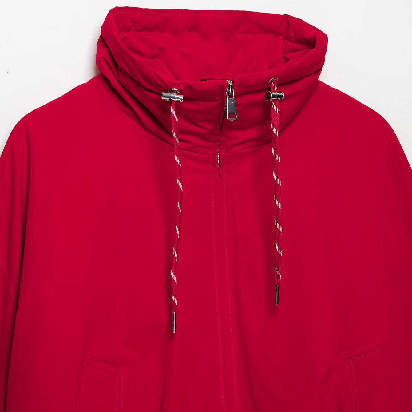 Women's Hooded Drawstring Pullover Windbreaker Jacket