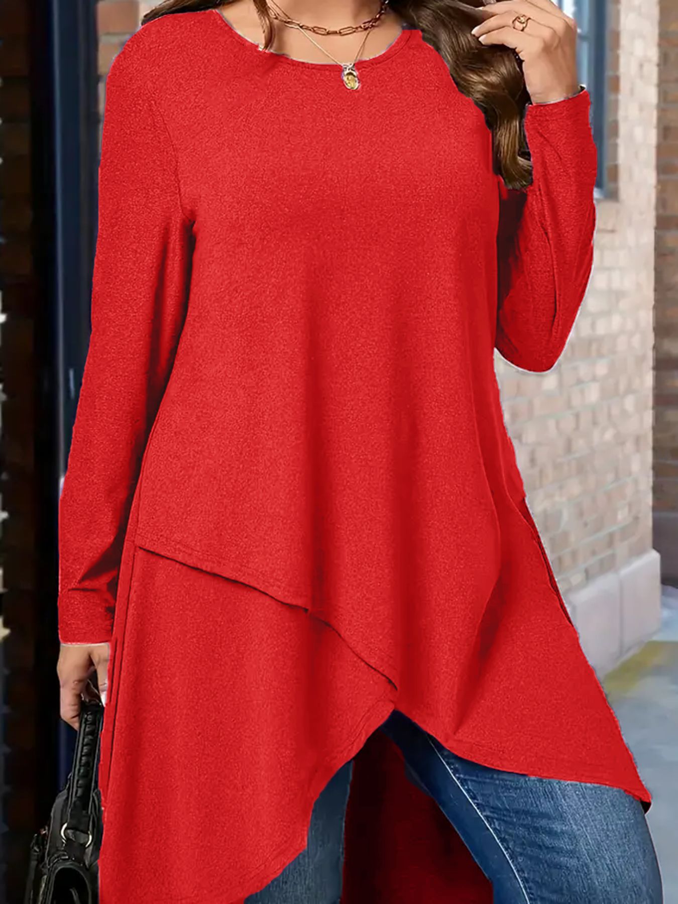 Women's Plus Size Loose Long Sleeve Casual Top