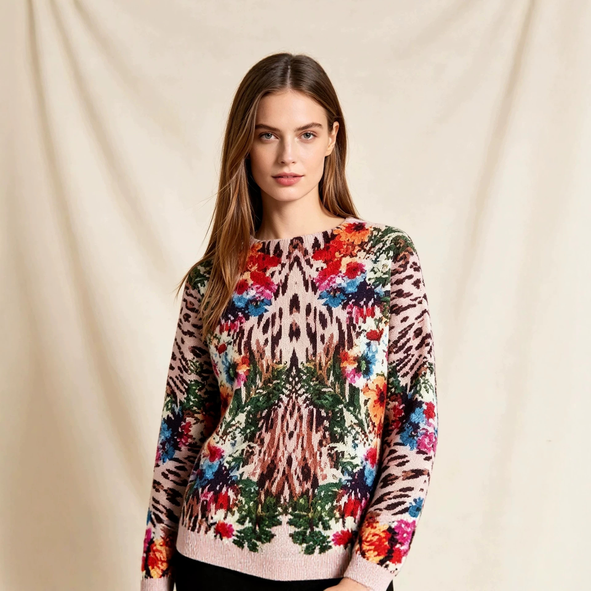 Women's Christmas 3D Print Crewneck Sweater