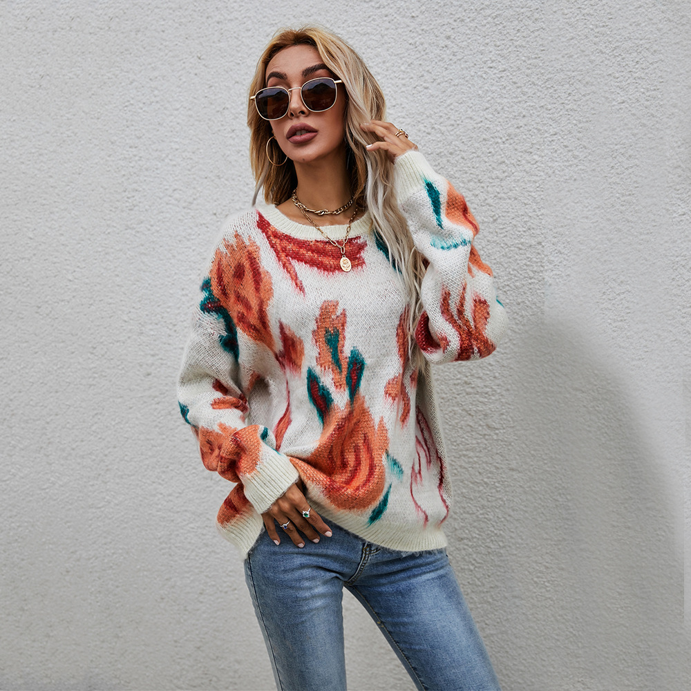 Women's Plus Size Patchwork Batwing Knit Sweater