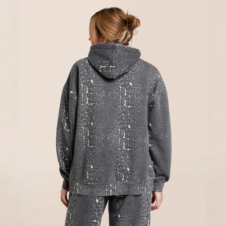 Women's Leopard Print Hoodie and Wide-Leg Pants Set