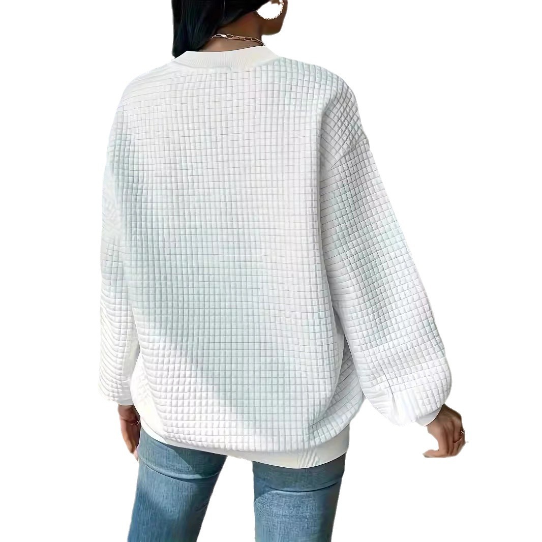 Women's Crewneck Solid Color Long Sleeve Sweatshirt Thick