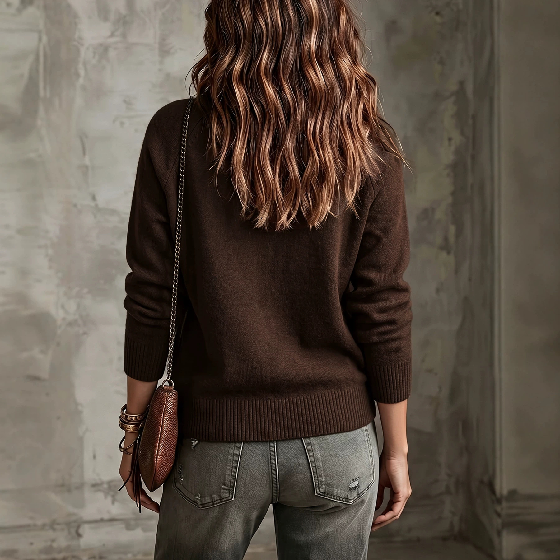 Women's Solid Knit Cardigan Button-Up Loose Fit Machine Washable