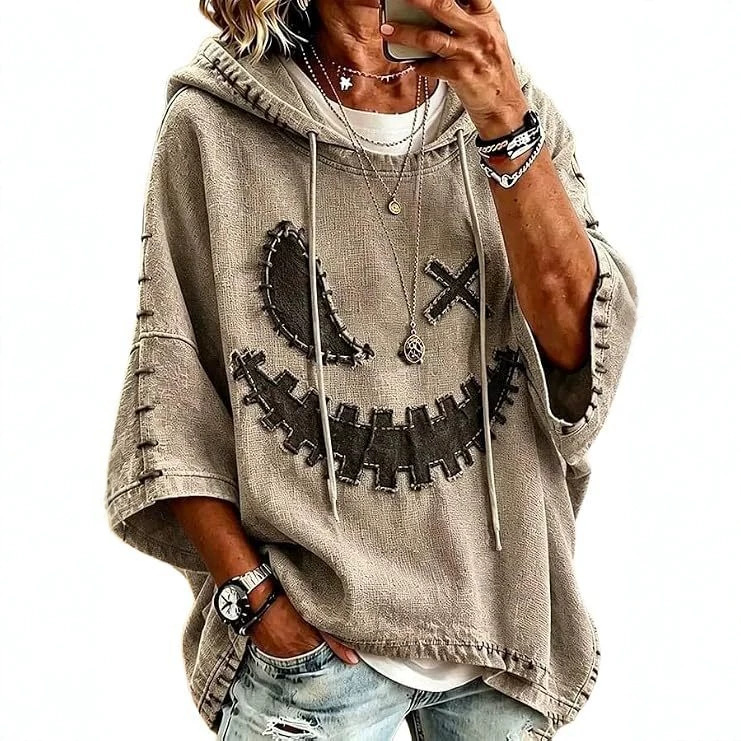 Halloween Witch Smiley Pumpkin 3D Print Loose Hoodie