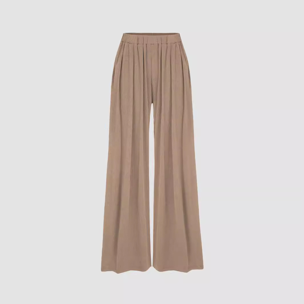 Women's Wide-Leg Stretch Elastic Waist Pants Plus Size Loose Casual