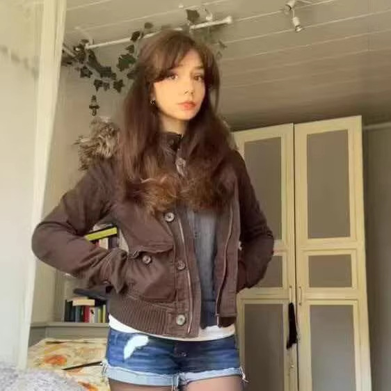Women's Vintage Moto Jacket with Detachable Faux Fur Collar