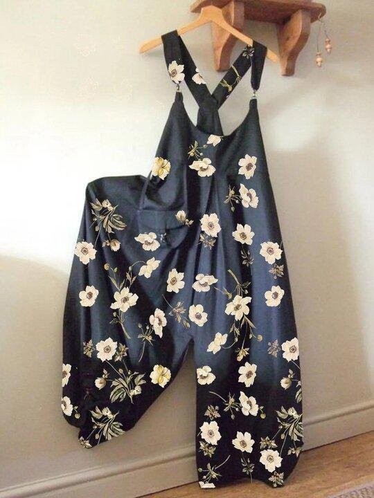 Women's Printed Loose Casual Jumpsuit
