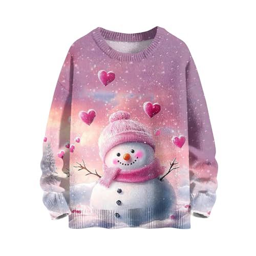 Women's Christmas House Reindeer Print Crewneck Sweatshirt