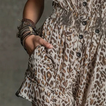 Leopard Print Ruffle Chiffon Sleeveless Romper Shorts