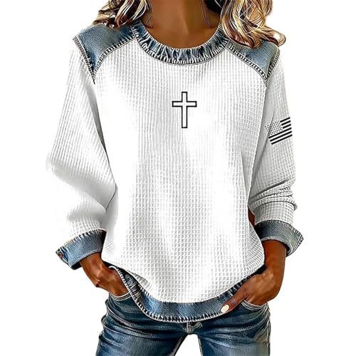 Women's USA Flag Star Print Sweatshirt