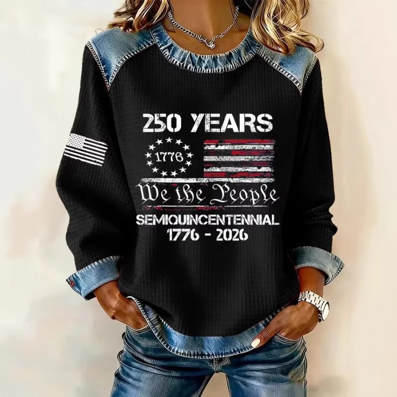 Women's Letter Print Crewneck Sweatshirt Casual Pullover