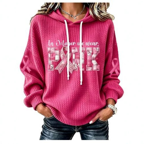 Pink Ribbon Bow Print Women's Sweatshirt