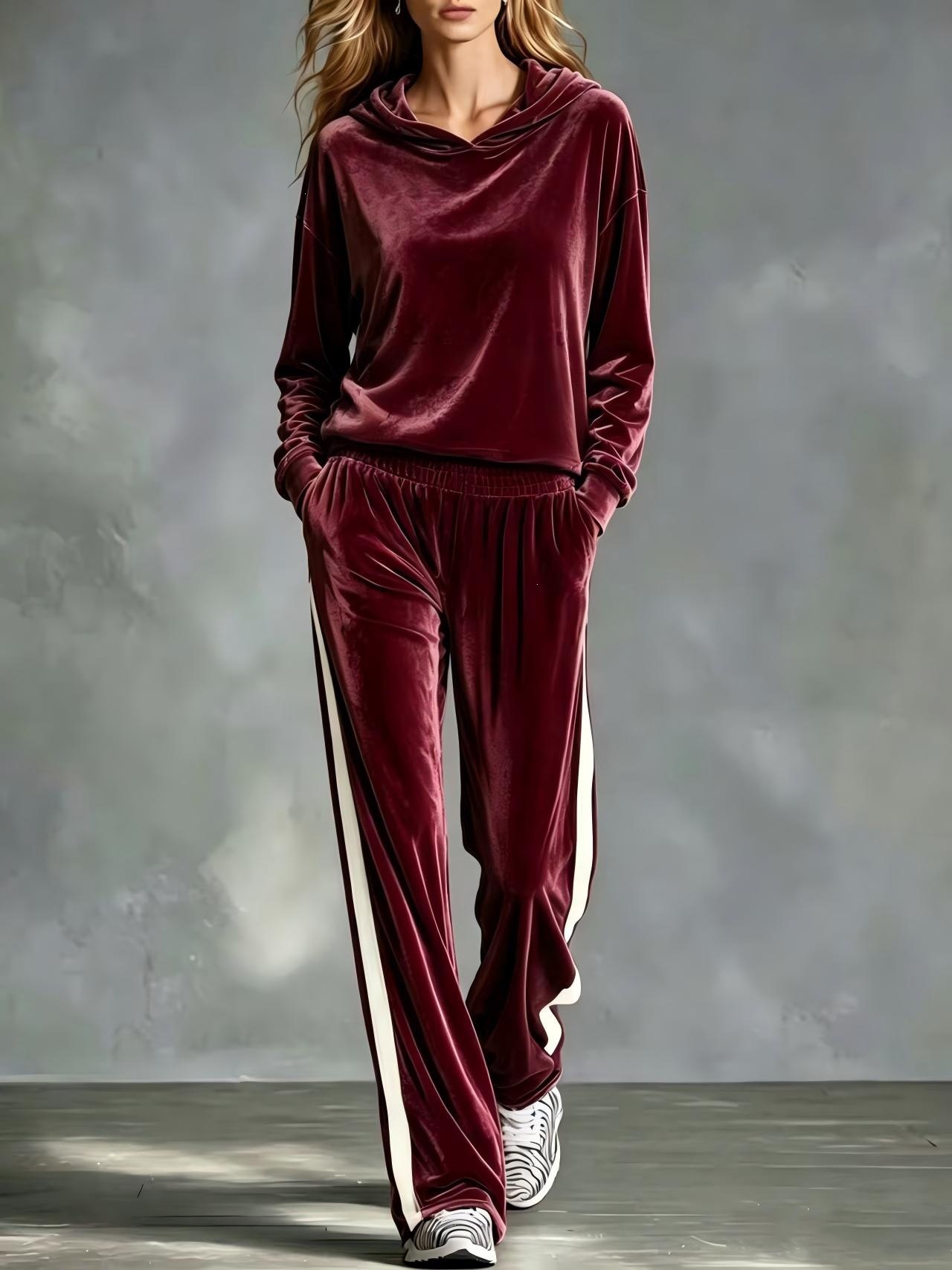 Women's Casual Loose Long Sleeve Top and Pants Two-Piece Set