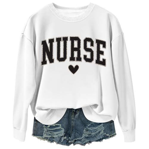 Nurse Heart Print Women's Crewneck Sweatshirt