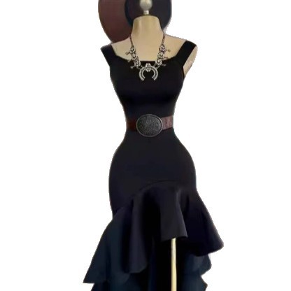 Women's Sleeveless Ruffle Hem Midi Dress