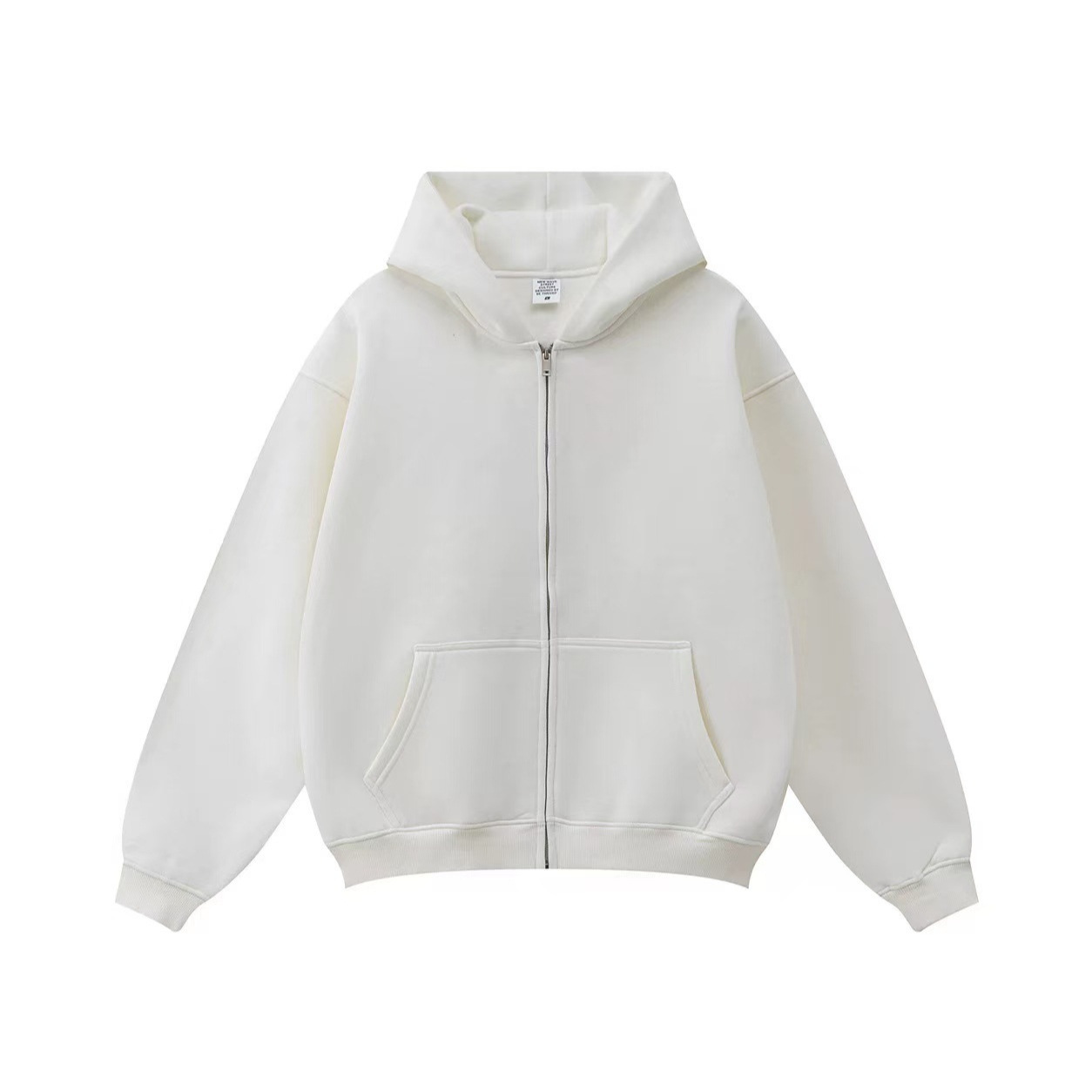 Women's Solid Color Hooded Zip-Up Sweatshirt Jacket