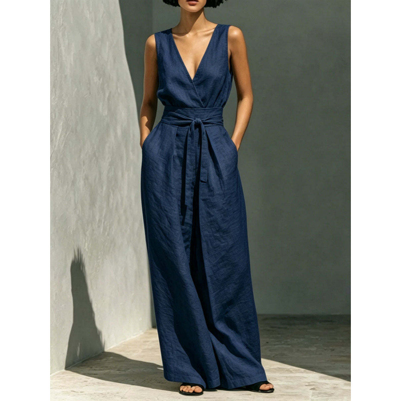 Women's Sleeveless Tank Top and High-Waist Wide-Leg Pants Two-Piece Set