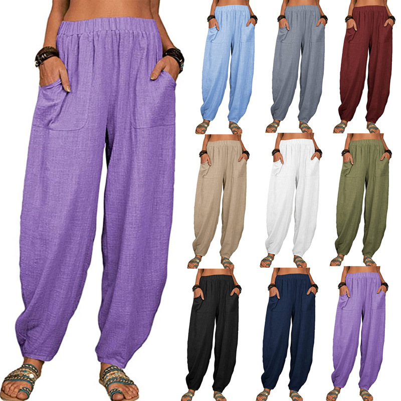 Women's Loose Cotton Casual Harem Pants