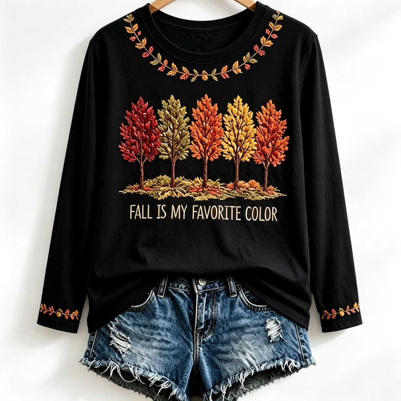 Women's Tree Maple Leaf Letter Print Casual Sweatshirt