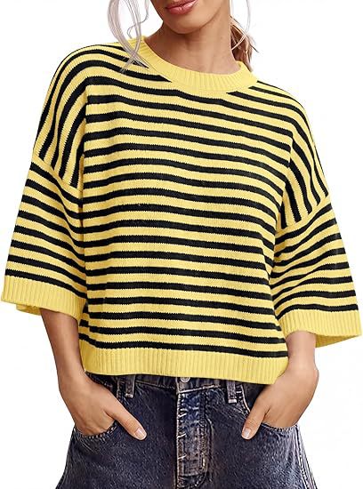 Custom Color-Block Striped Pullover Sweater