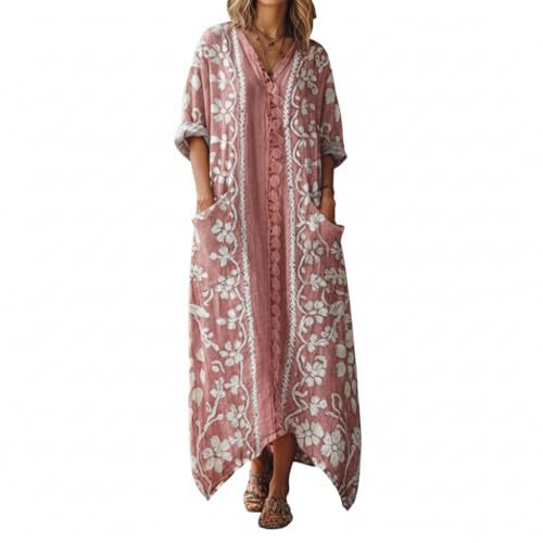 Women's Boho A-Line Midi Dress with 3D Print