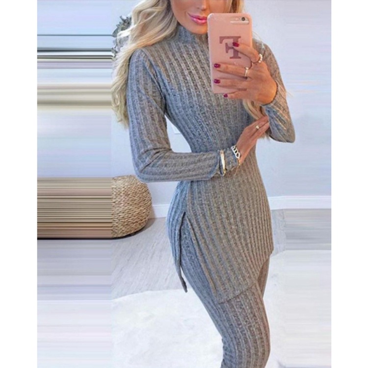 Women's Split-Front Top and Pants Set
