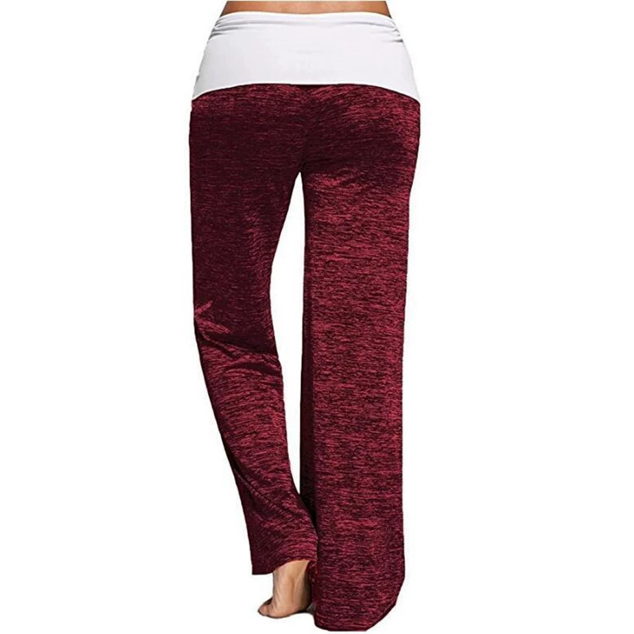 Wide-Leg High-Waist Colorblock Drawstring Lounge Pants