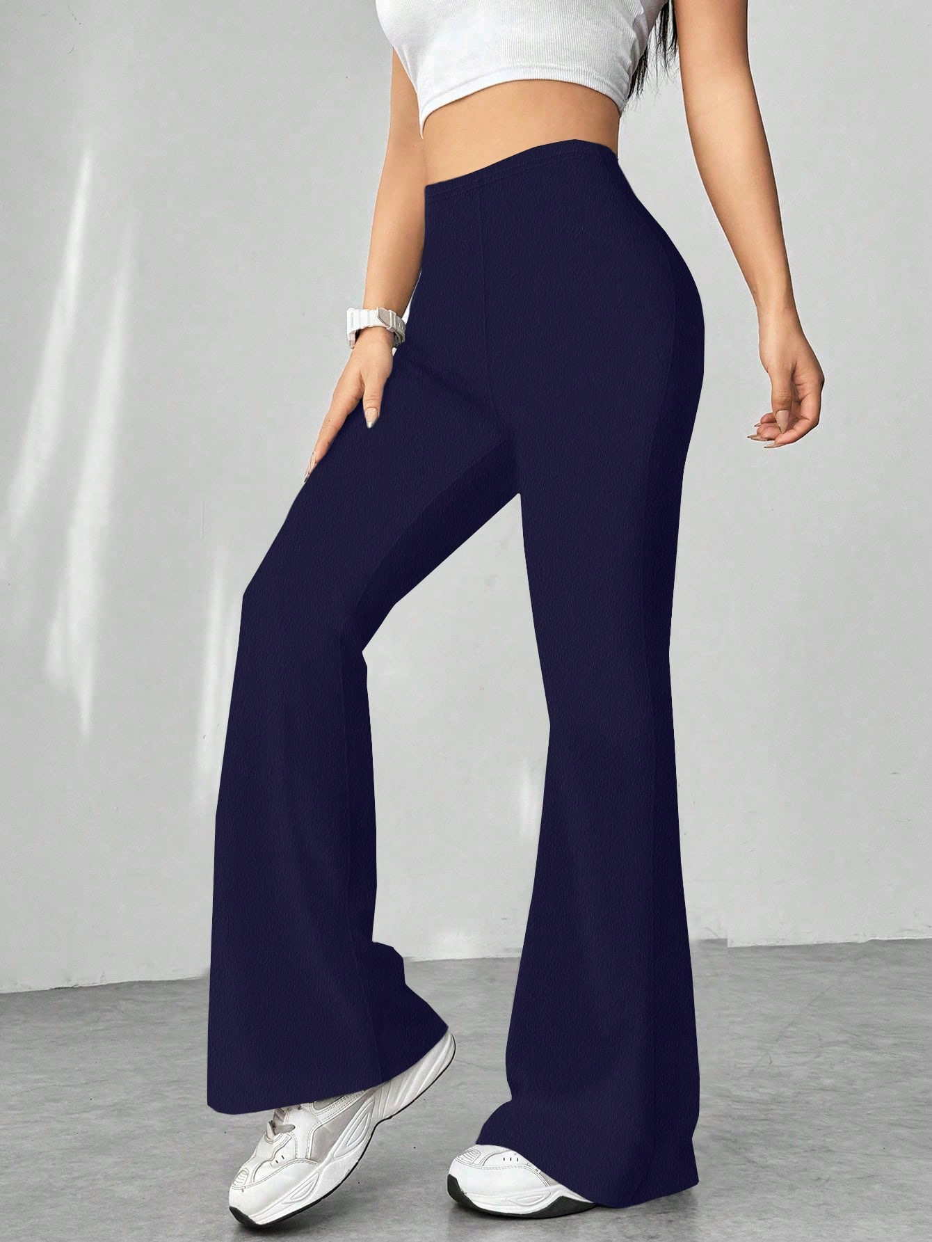 Retro Houndstooth High-Waist Slimming Flare Pants