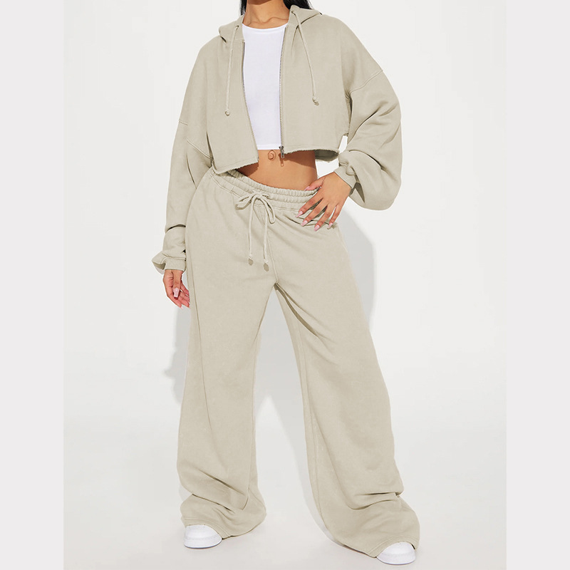 Women's Long Sleeve Zip-Up Sweatsuit Set Casual Sporty Two-Piece