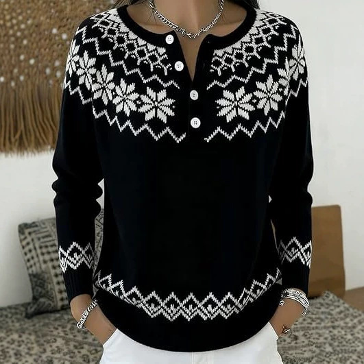 Women's Vintage Floral Print Button Sweatshirt
