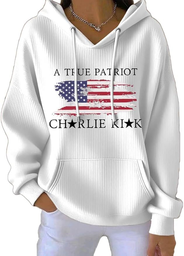Women's Striped Hooded Long-Sleeve Sweatshirt with Cartoon Digital Print