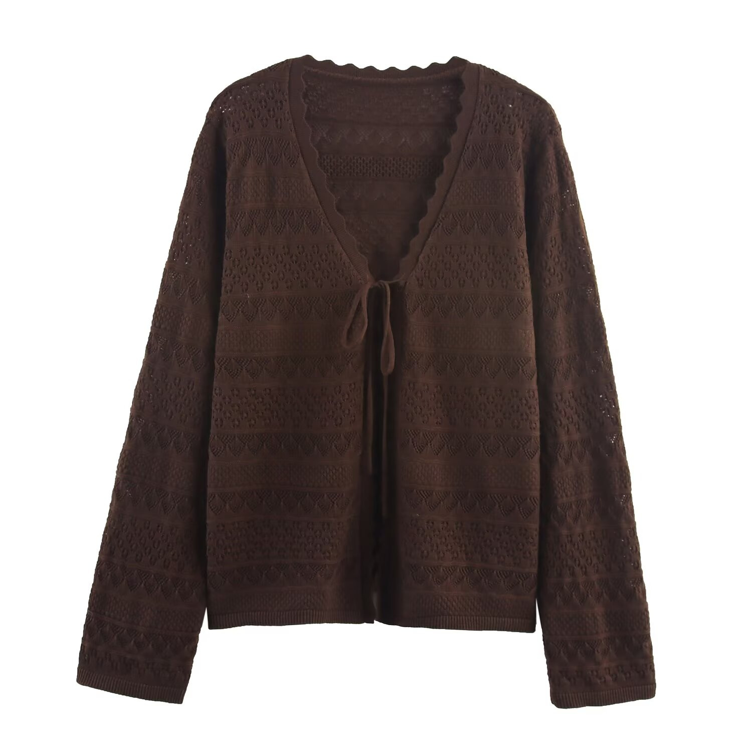 Women's Tie-Front Cardigan and Midi Skirt Knit Set