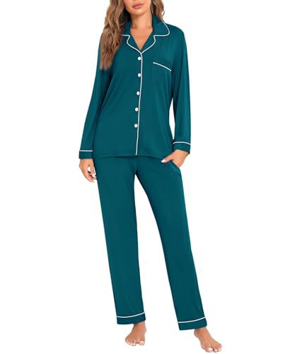 Women's Cuban Collar Retro Print Long Sleeve Loungewear Set