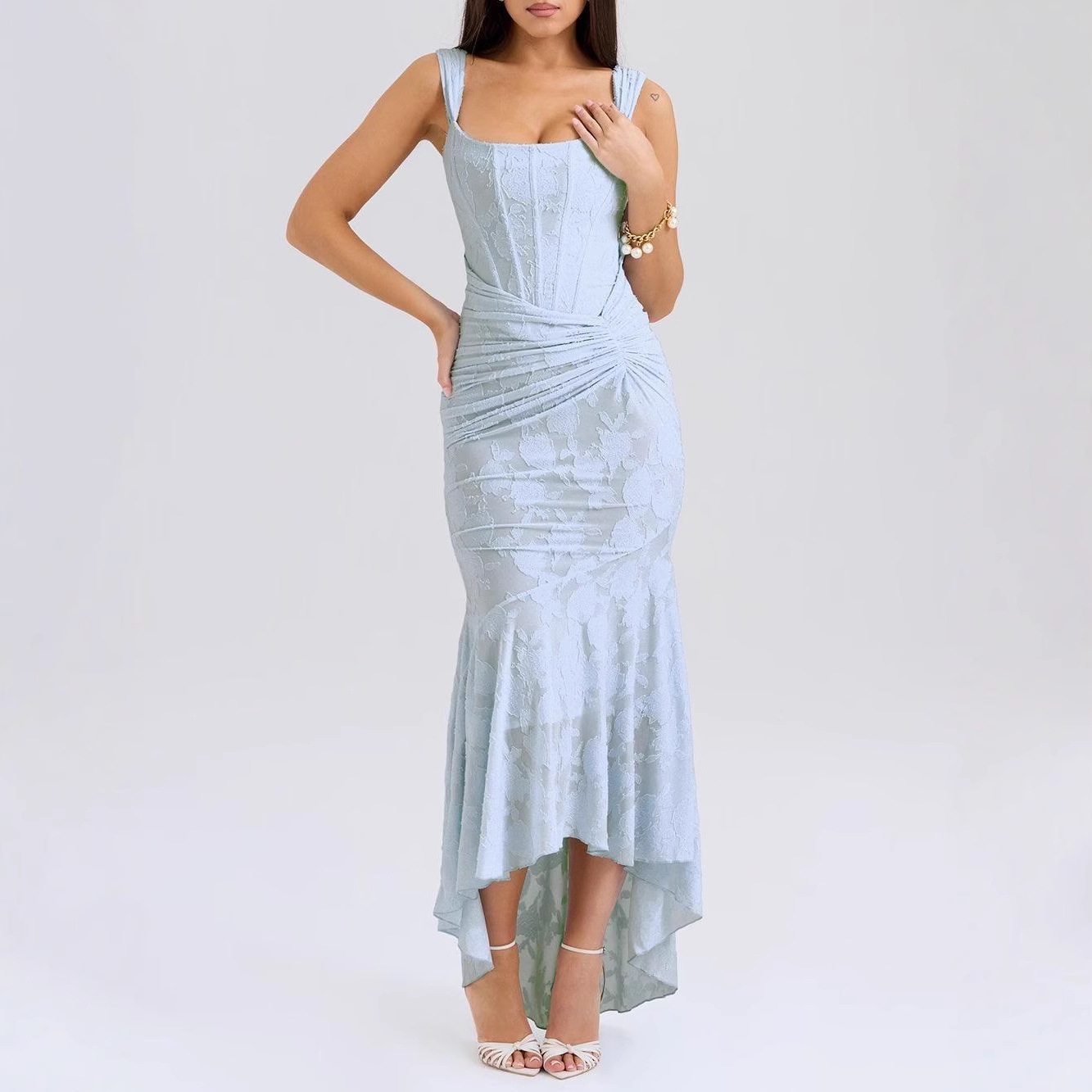Sexy Off-Shoulder Corset Mermaid Maxi Dress