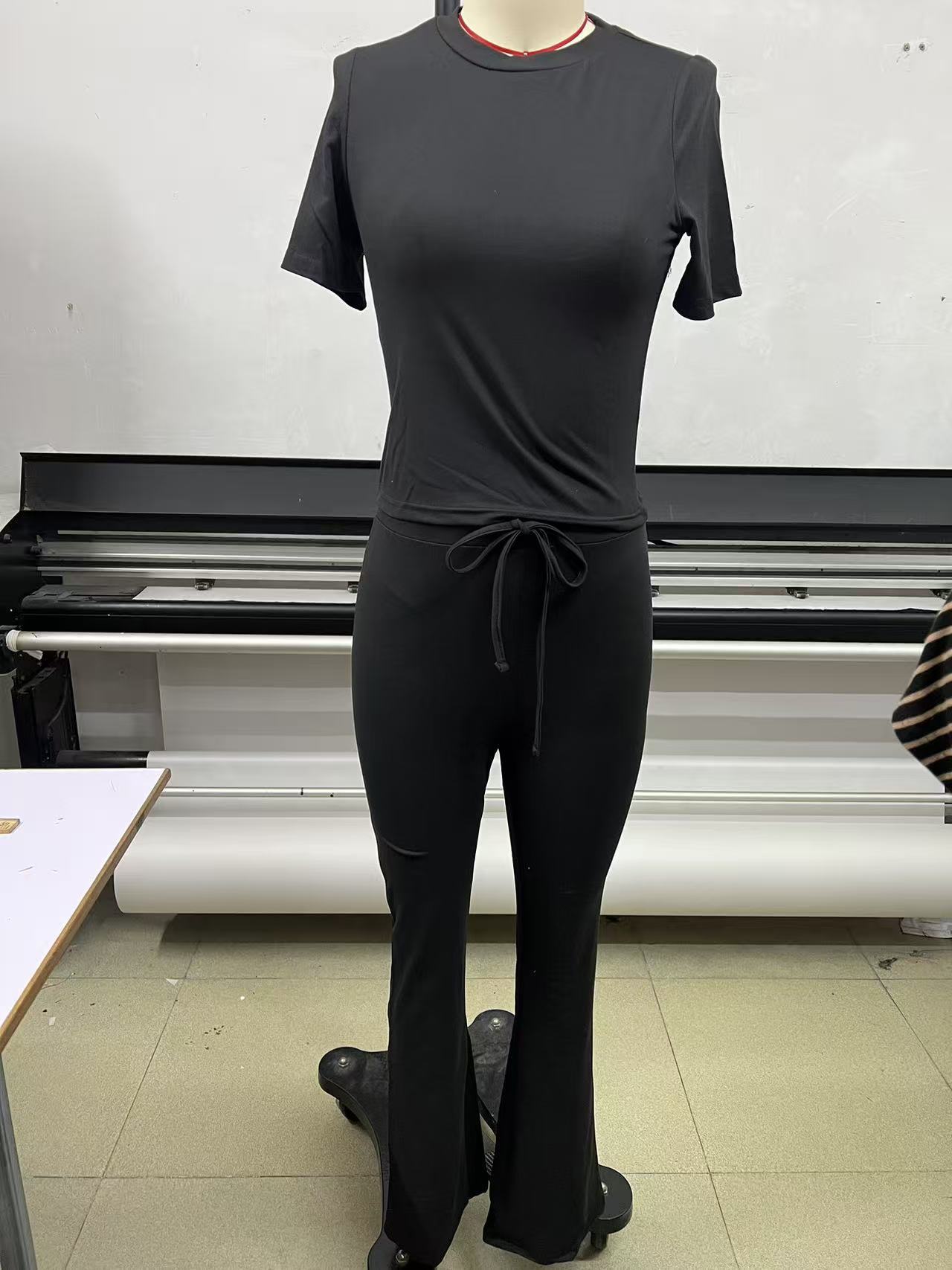 Women's Casual Two-Piece Set Short Sleeve Top & Long Pants