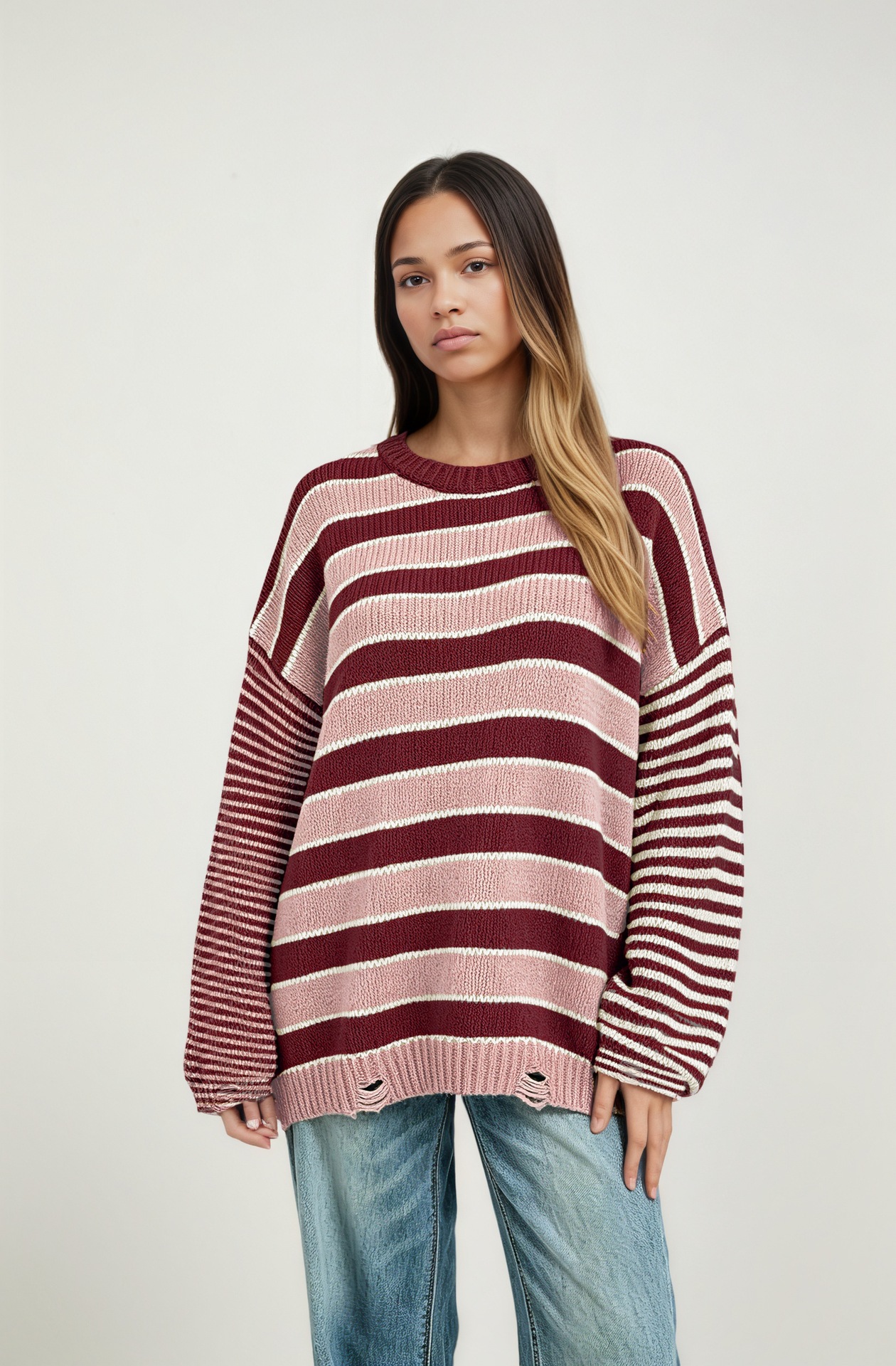 Women's Crewneck Cable-Knit Pullover Sweater