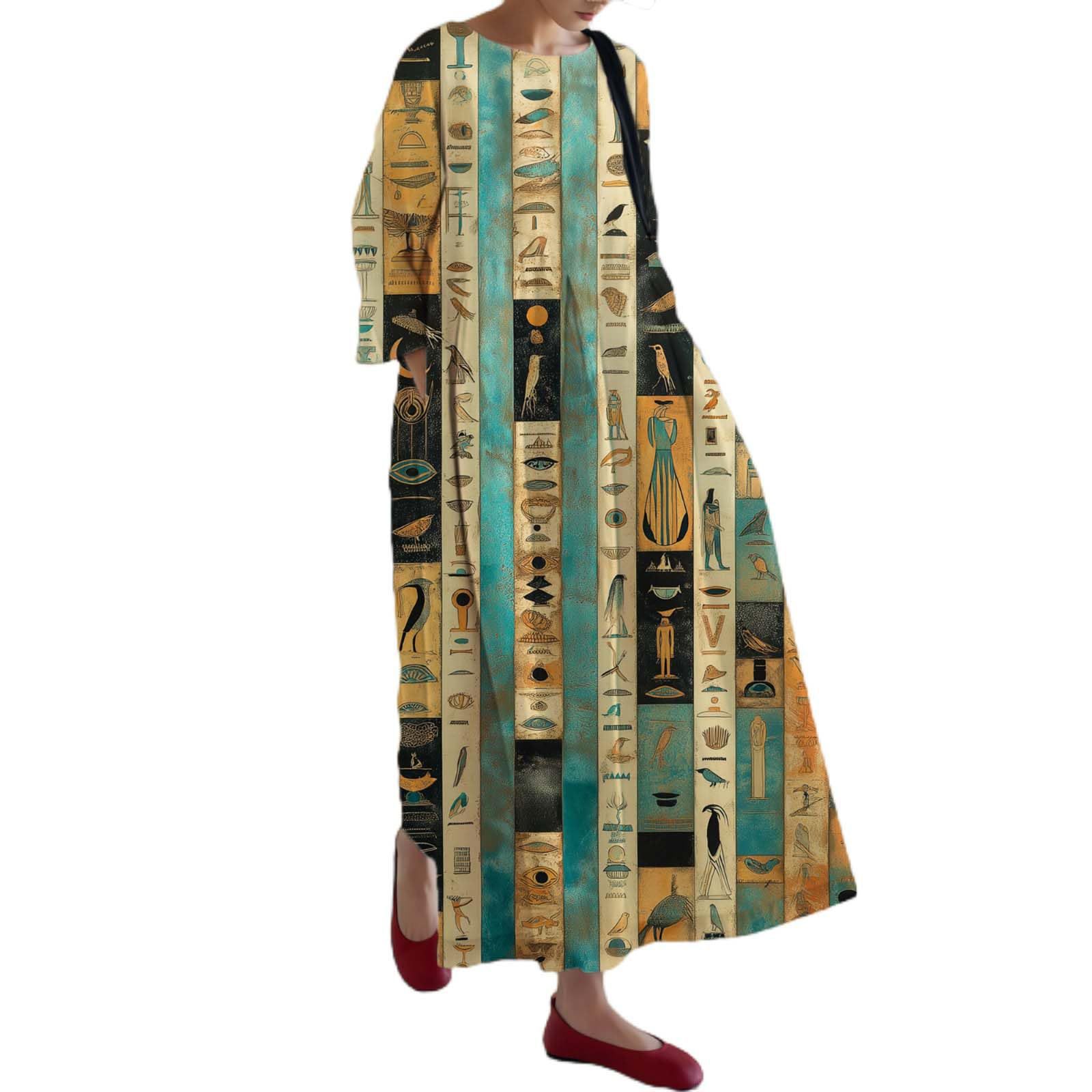 Women's Floral Print Casual A-Line Midi Dress