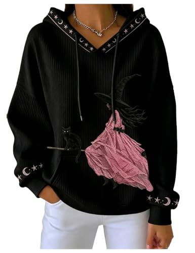 Halloween Witch 3D Print Women's Sweatshirt Casual Loose Pullover