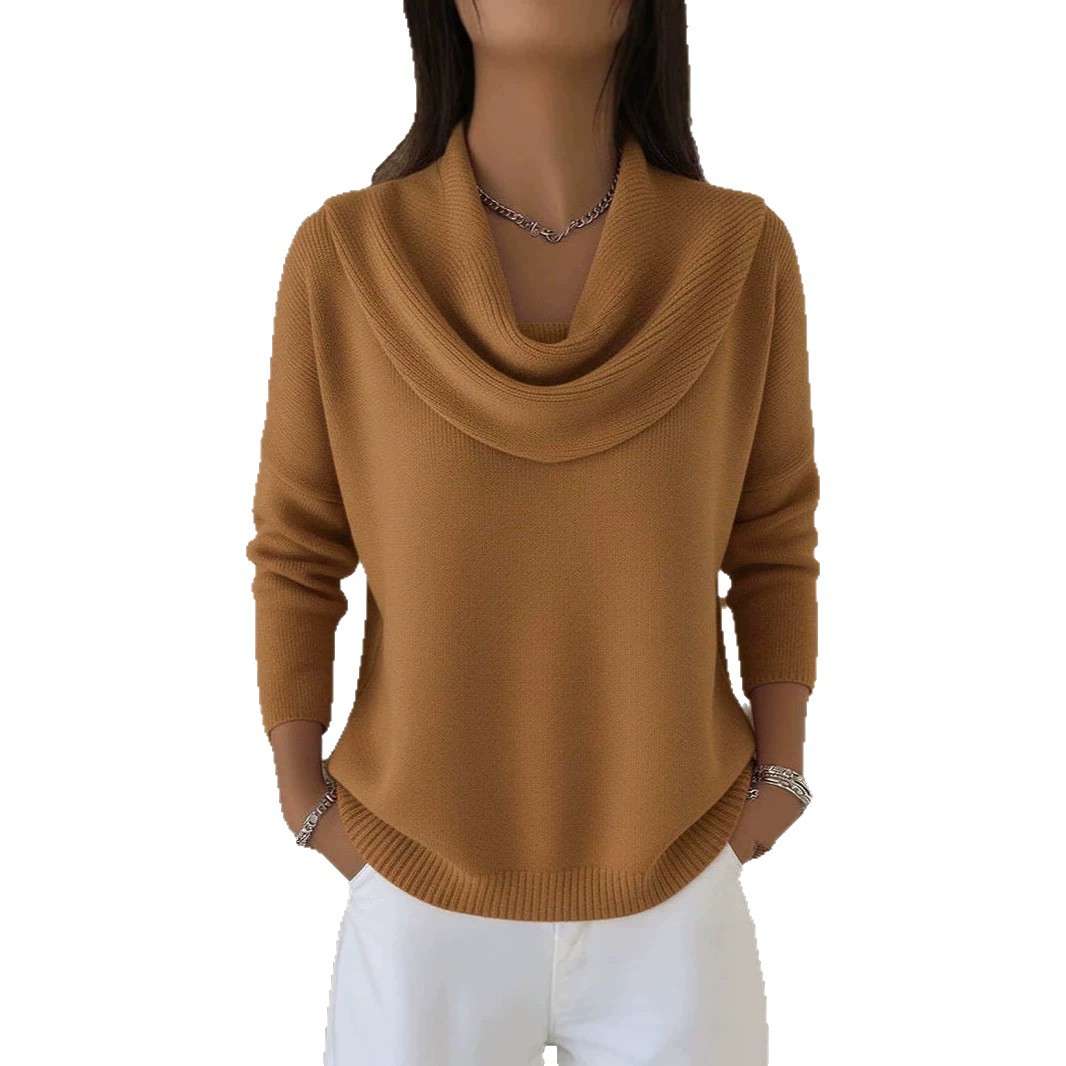 Women's Solid Color Long Sleeve Knit Sweater