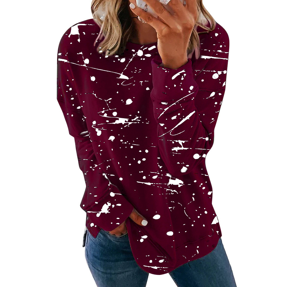 Women's Colorblock Crewneck Long-Sleeve Sweatshirt Loose Fit