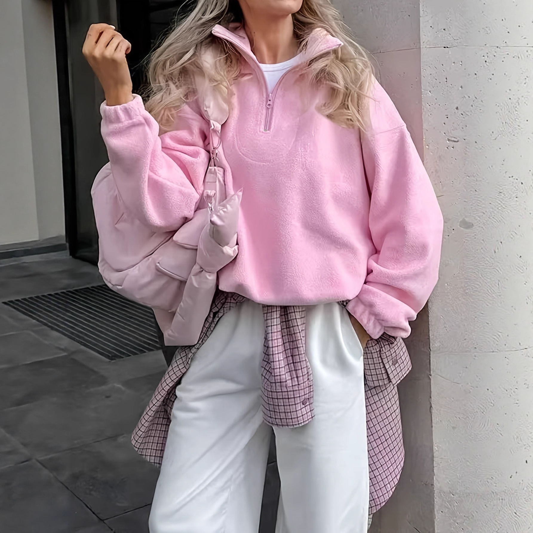 Women's French Minimalist Lazy Style Solid Color Pullover Hoodie