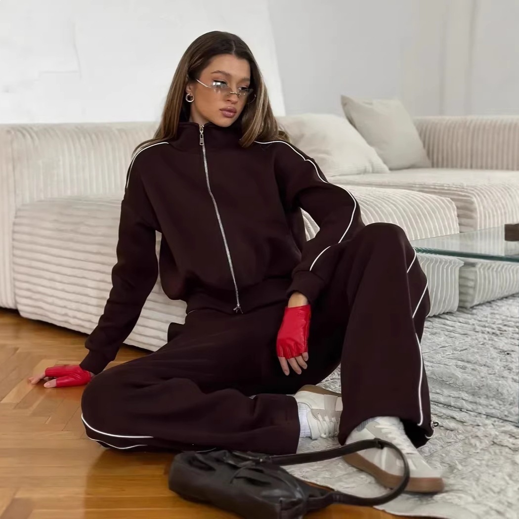 Trendy INS Style Long Sleeve Cardigan & Loose Pants Set