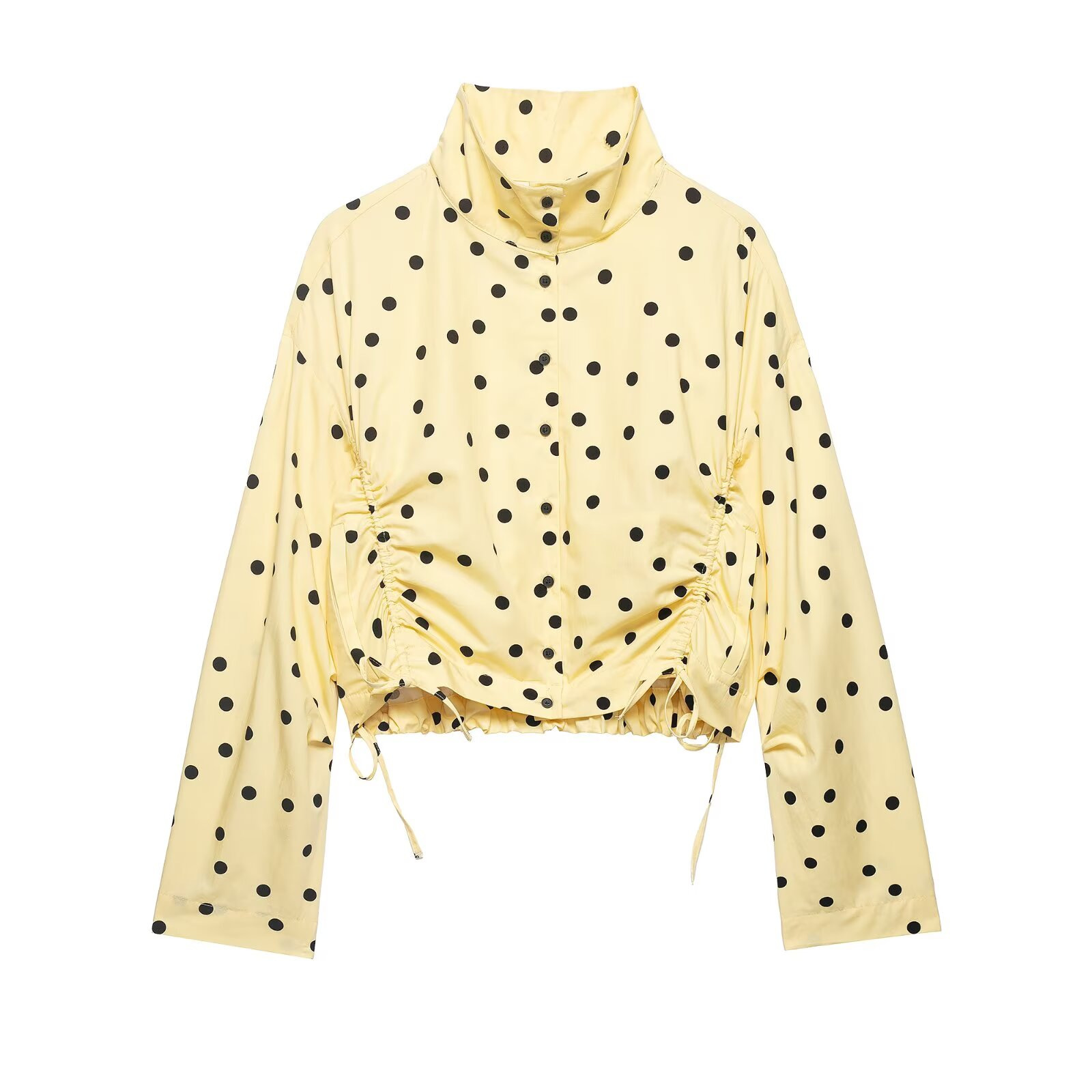 Women's Polka Dot Pleated Jacket and Shorts Set