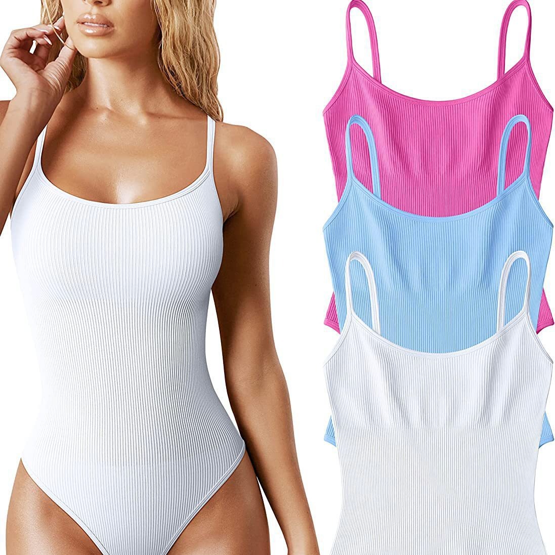Women's Sexy Spaghetti Strap Bodysuit Shorts