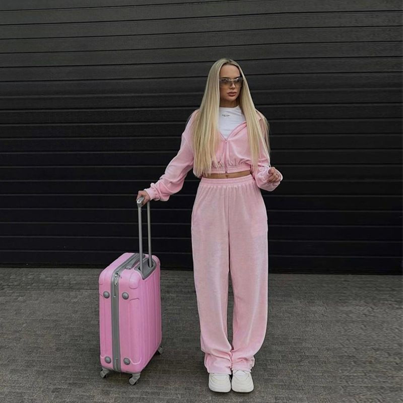 Women's Casual Hooded Cardigan and Pants Two-Piece Set