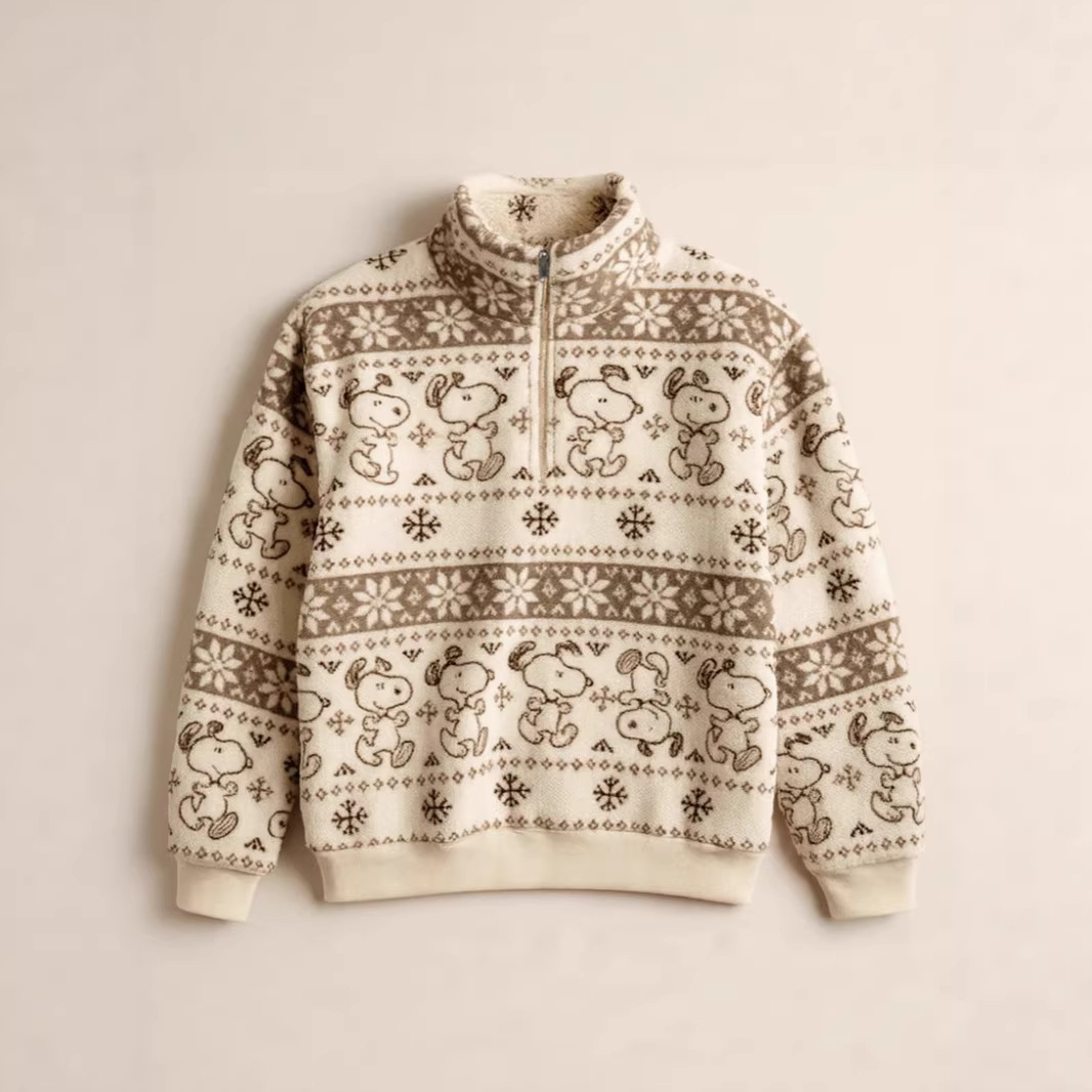 Women's Winter Half-Zip Fleece Pullover Sweatshirt with Half Turtleneck