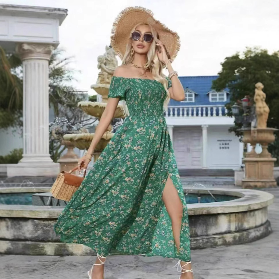 Boho Off-Shoulder Floral Maxi Dress