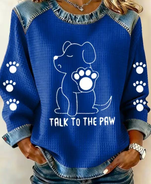 Women's Animal Lion Tiger Print Crewneck Sweatshirt
