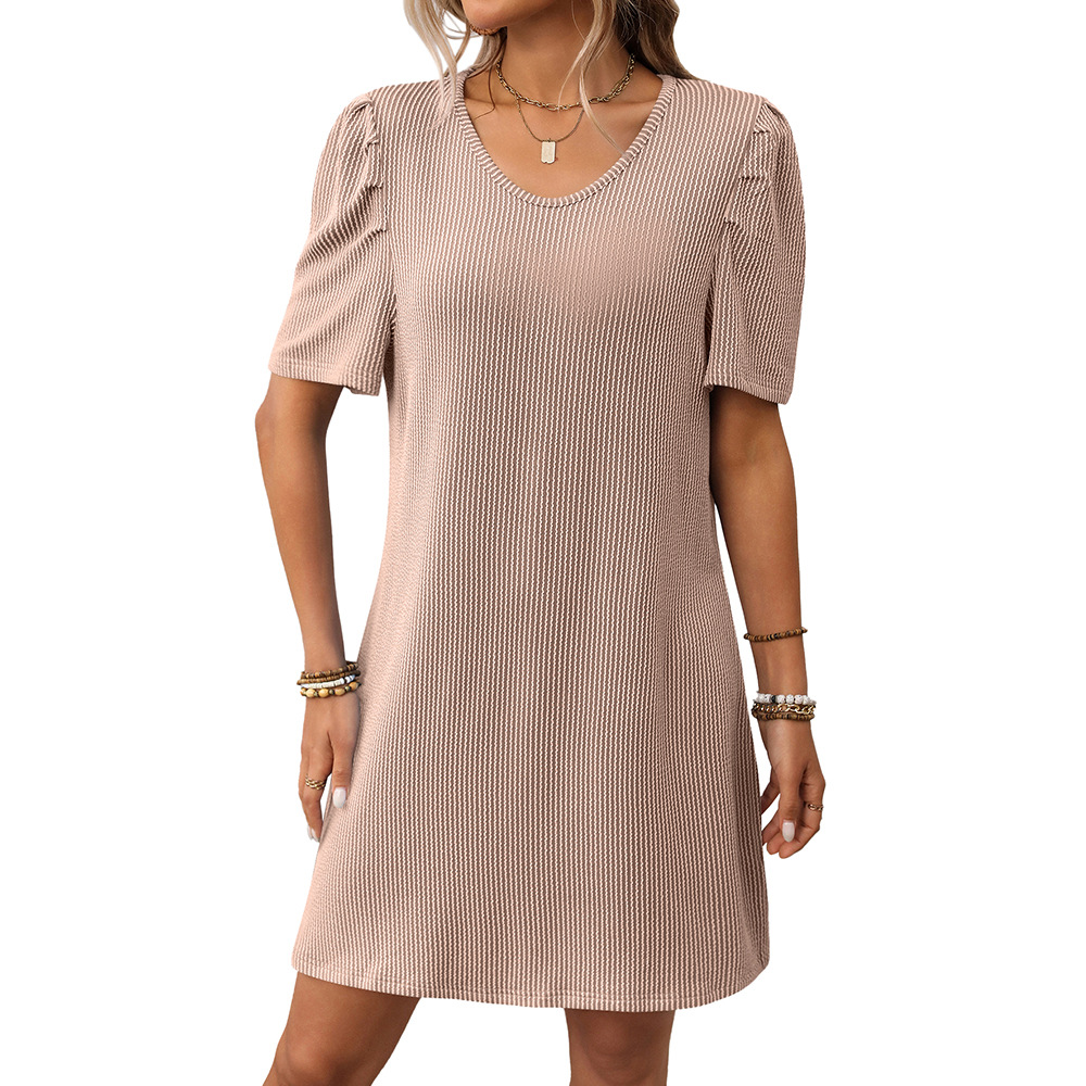 Women's Colorblock Twist Bubble Sleeve Midi Dress